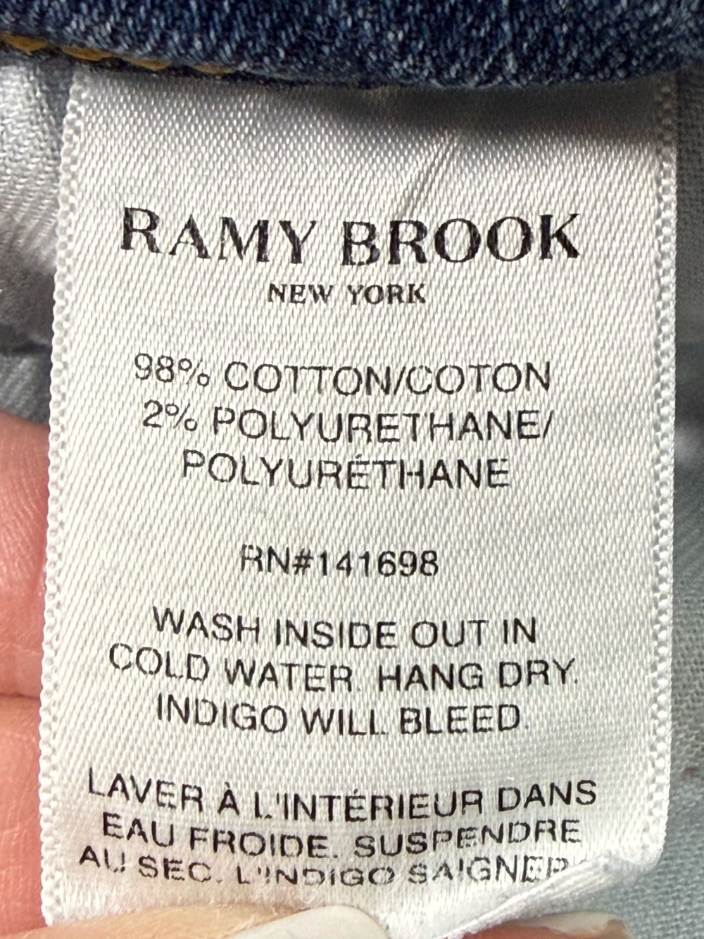 Ramy Brook | High Rise Wide Leg Cropped Jeans Button Fly Jeans | Blue | Size 30 - Picture 6 of 12